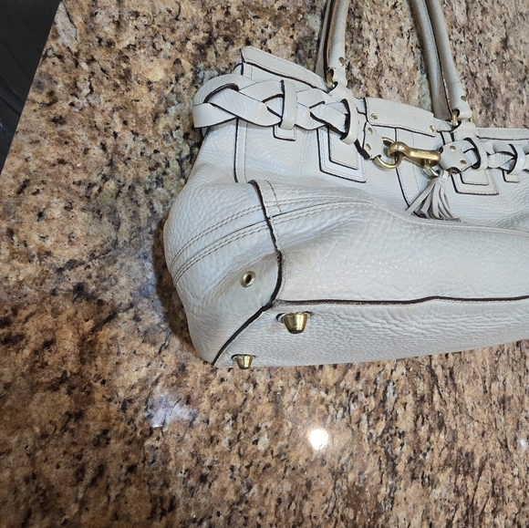 Coach Hampton Off White Leather Carryall Satchel Purse Handbag 10529 - Picture 13 of 16